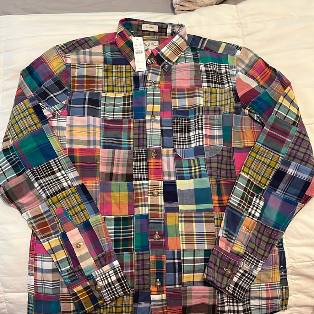 Sold out J.Crew Indian Madras button down shirt Sz Small